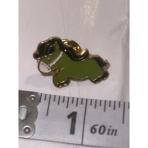 Green Horse In Mask Pin Brooch